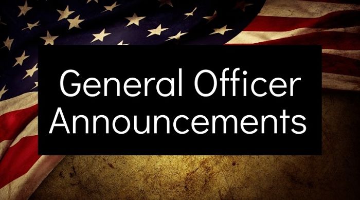 General Officer Announcements 2021